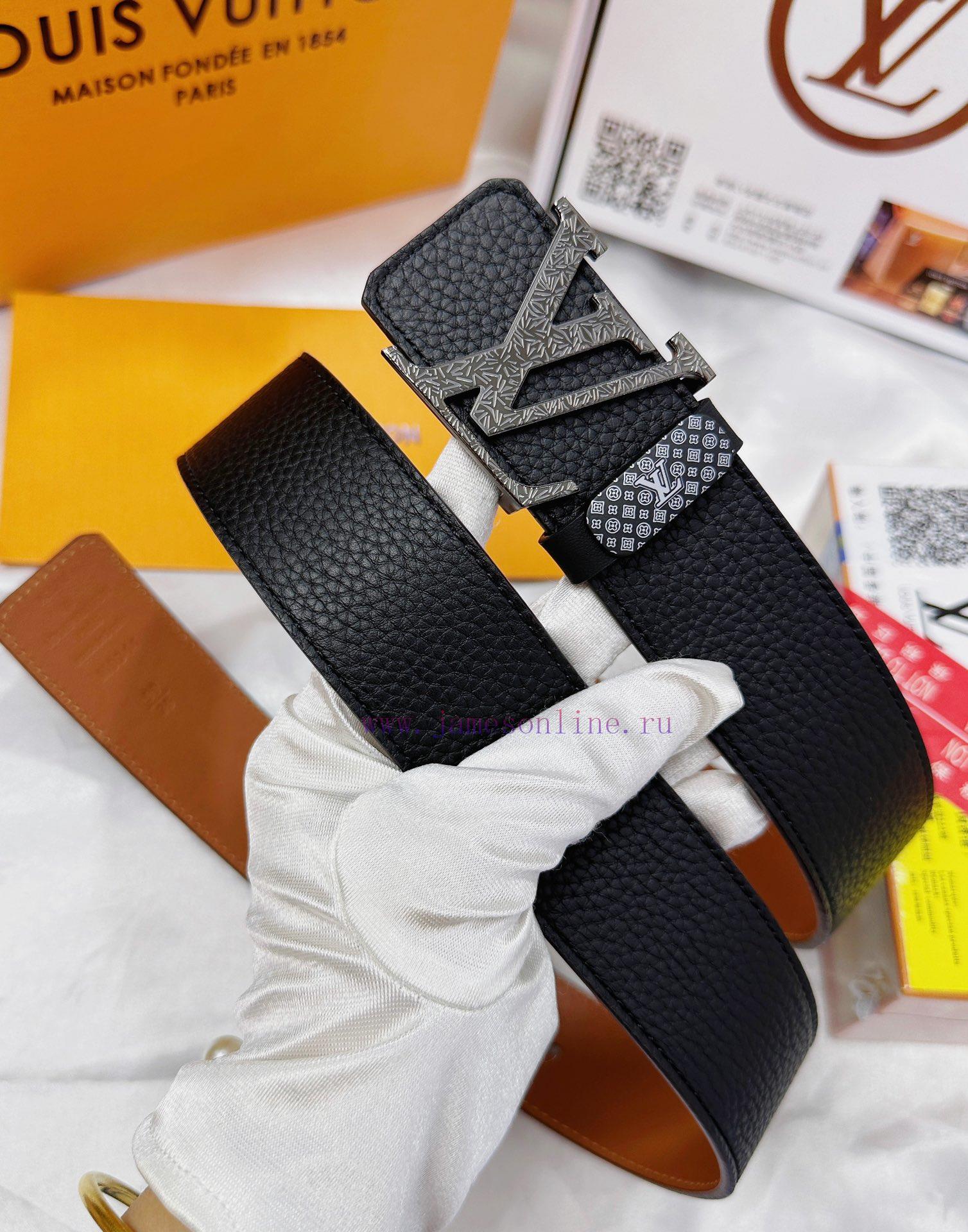 Belt LV Louis Vuitton Top Remakes-The waistband is made of 100% cowhide, ensuring genuine le 81fw12cb - Image 4