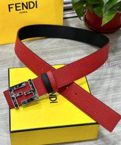 FENDL 40MM wide double-sided original calf leather with a single ruthenium palladium plated 6f18y3tn