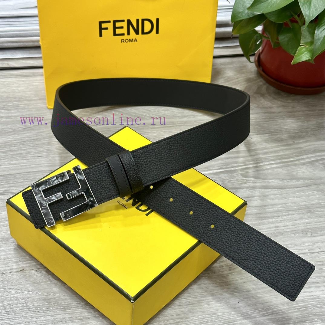 FENDL 40MM wide double-sided original calf leather with a single ruthenium palladium plated 55ixnl7e