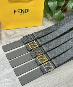 FENDI FendiFull set of the same width 4.0CM double ring front and back waist belt FF nail bu erwpijeg