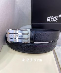 Montblanc Men's Automatic Belt - Width 34MM 316 Premium Steel Buckle Crafted with Exquisite mq21l71h