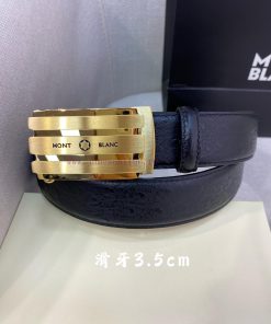 Montblanc Men's Automatic Belt - Width 34MM 316 Premium Steel Buckle Crafted with Exquisite jbdyyszc
