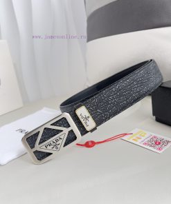 Prada PRADA ️ Belt and beltBuckle, classic pure steel material buckle, top layer cowhide, ph 0pkbs2dj