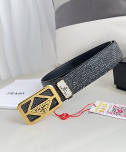 Prada PRADA ️ Belt and beltBuckle, classic pure steel material buckle, top layer cowhide, ph 3vu14r6d