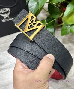 MCM 40MM wide double-sided original calf leather with a single ruthenium palladium plated bu iy0y42tc