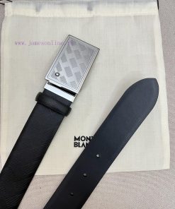 Montblanc 3.5cm wide imported double-sided cowhide premium needle buckle free cutting busine wkqz50o7