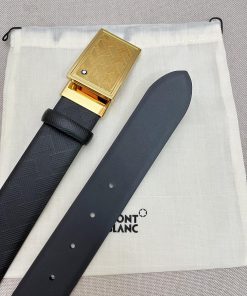 Montblanc 3.5cm wide imported double-sided cowhide premium needle buckle free cutting busine 22qy2t5x