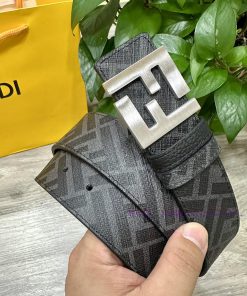 FENDI FendiFull set of the same width 4.0CM double ring front and back waist belts with FF n mbz45h2h