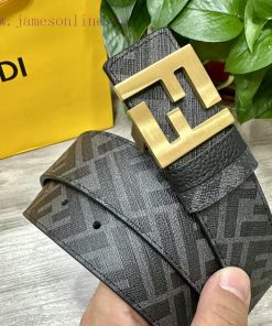 FENDI FendiFull set of the same width 4.0CM double ring front and back waist belts with FF n il55mon8