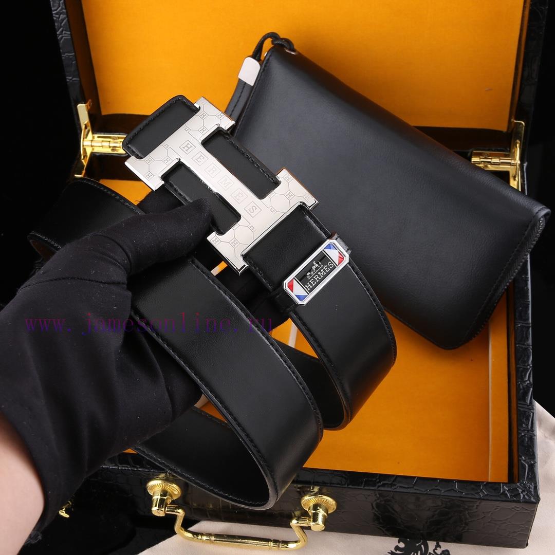 MADE IN FRANCEWooden box with accompanying picturesHERME @ Belt+Wallet SetBuckle material: T r661bqa6 - Image 7