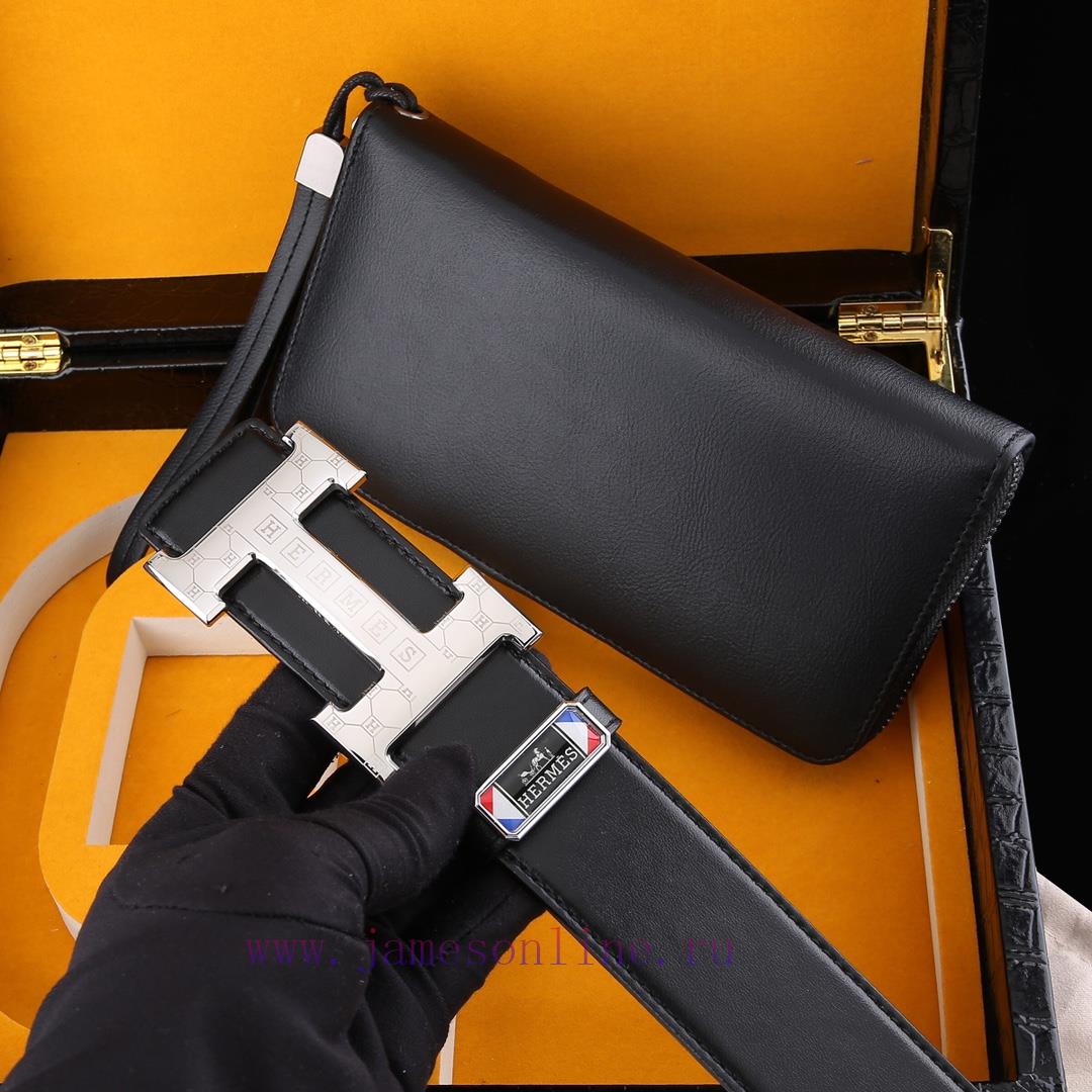 MADE IN FRANCEWooden box with accompanying picturesHERME @ Belt+Wallet SetBuckle material: T r661bqa6 - Image 18