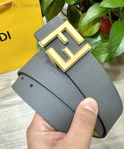 FENDL 40MM wide double-sided original calf leather with a single ruthenium palladium plated uw1iwjml