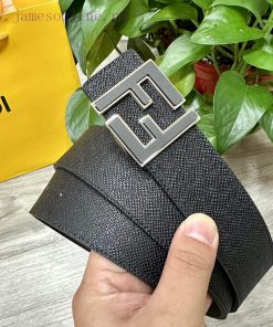 FENDL 40MM wide double-sided original calf leather with a single ruthenium palladium plated 9u7hjp0j