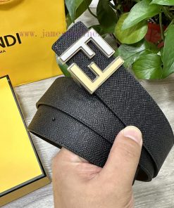 FENDL 40MM wide double-sided original calf leather with a single ruthenium palladium plated dh8btpc3