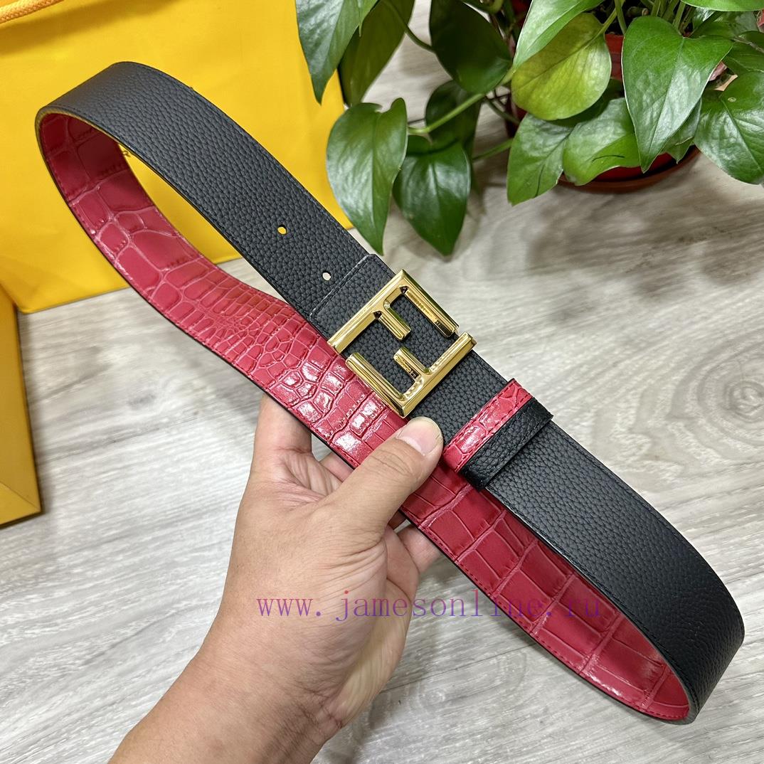 FENDL FendiThe full set of 40mm wide double-sided original calf leather with a single ruthen huhr0ymt - Image 4