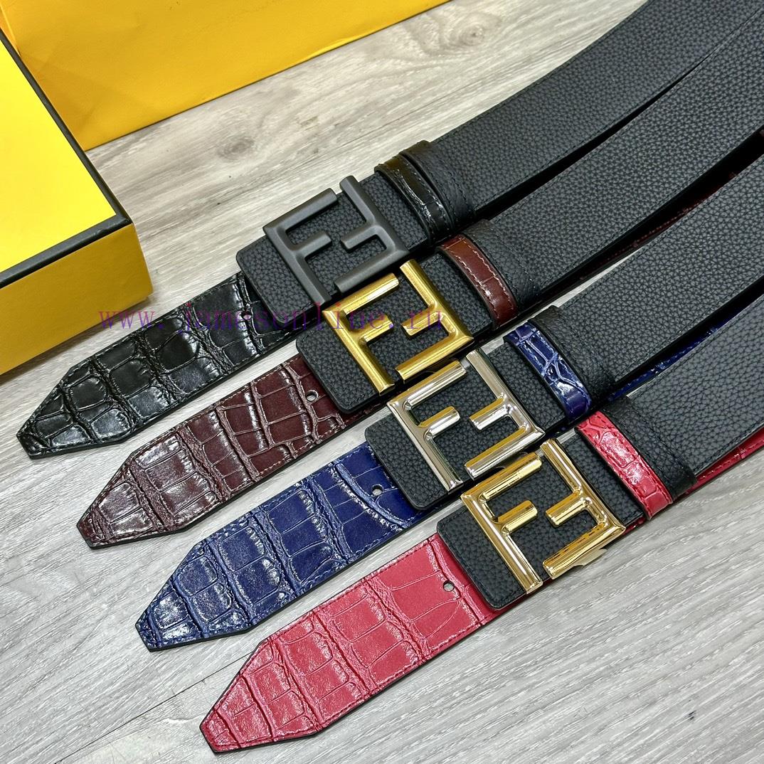 FENDL FendiThe full set of 40mm wide double-sided original calf leather with a single ruthen huhr0ymt - Image 7