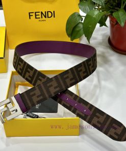 FENDL original custom fabric with a width of 3.8CM, single ring belt, steel buckle, FF patte 8r4sj3iz