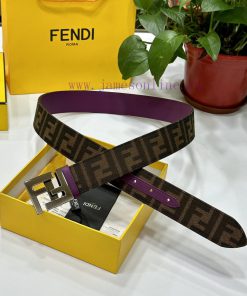 FENDL original custom fabric with a width of 3.8CM, single ring belt, steel buckle, FF patte 61tthp29