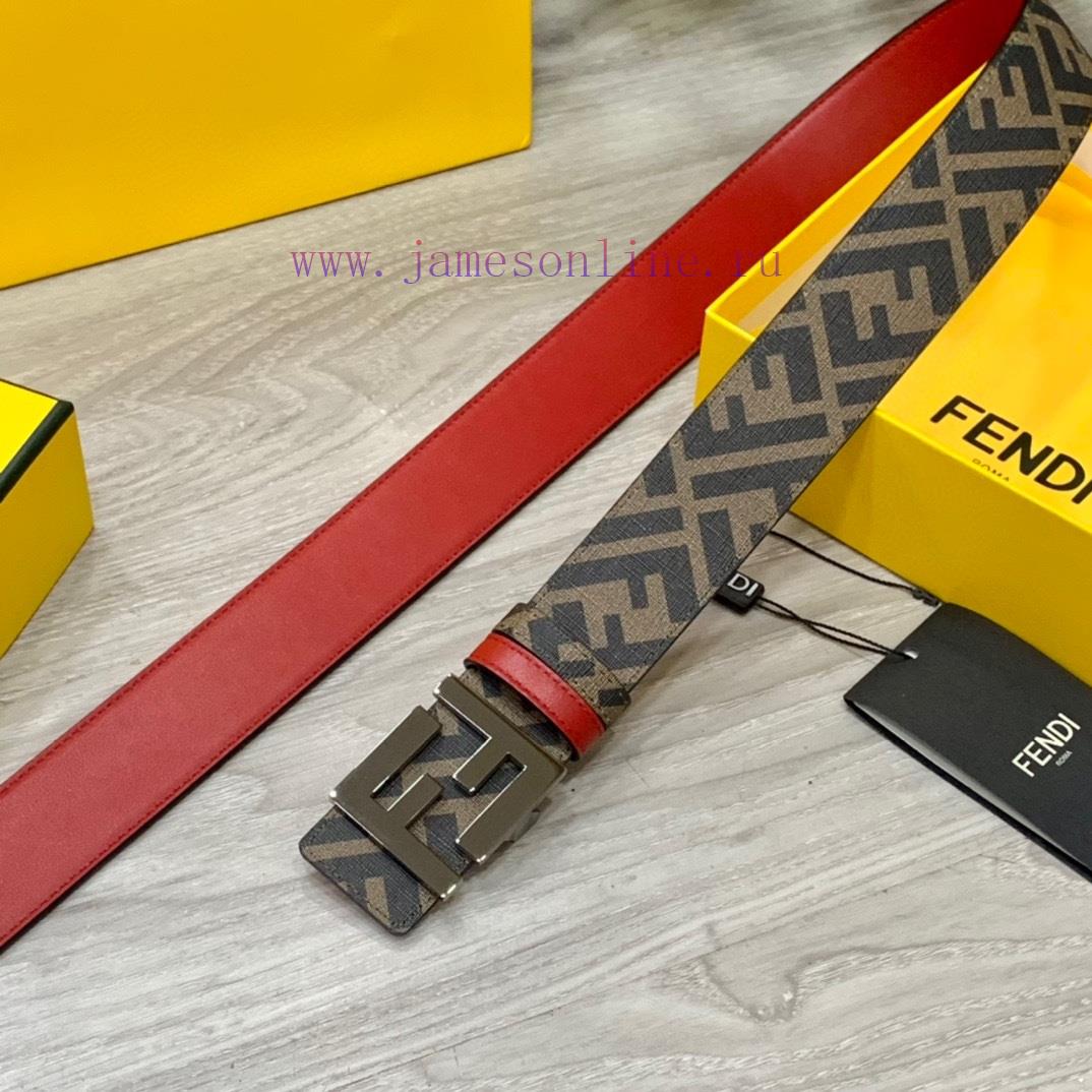 Comes with a complete gift boxFENDI style, width 4.0CM, double ring front and back waist bel fm13bkqo - Image 3