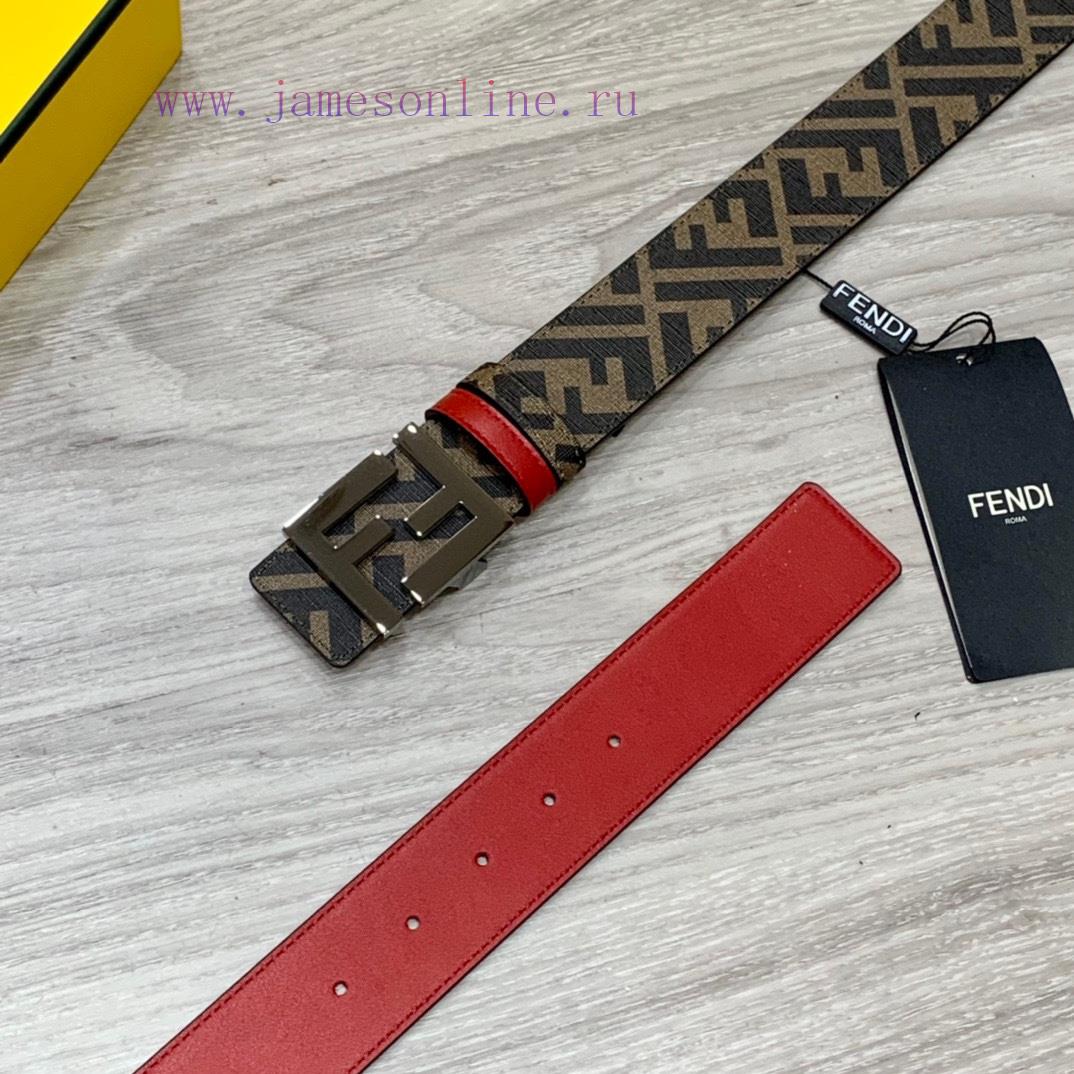 Comes with a complete gift boxFENDI style, width 4.0CM, double ring front and back waist bel fm13bkqo - Image 4