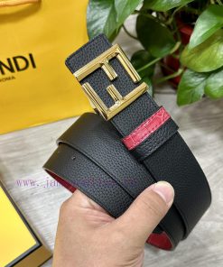 FENDL FendiThe full set of 40mm wide double-sided original calf leather with a single ruthen s2x2ipf9