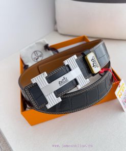 Hermes Hermes waist beltHanging buckle, classic pure steel material buckle head, double-side p5xjj5oa