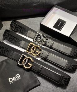 DG Dolce&Gabbana, Width 4.0cm Dolce&Gabbana New Men's Ribbon Printed Belt, Paired with Logo 6yey8b1n