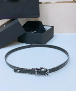 Chanel 24c brass metal imported shiny calf leather 2.0cm soft and exquisite waist belt arl4j1ff