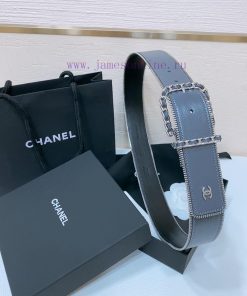 Chanel 24c brass metal imported shiny calf leather 4.0cm soft and exquisite waist belt 6yyy0rei