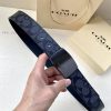 The COACH double-sided belt with a width of 3.8cm is made of classic logo canvas material on qtppof6f