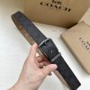 The 3.7cm wide COACH double-sided waist belt is made of one side of black/khaki fabric and c vu4z2j8b