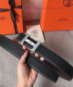 P Hermes Men's BoutiquePure steel dual color original belt buckle&lychee pattern double-side 3e9isvrj