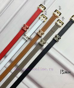 Herm è s Women's Needle Buckle Belt Imported Head Layer Leather Palm Pattern Surface with Ea ckig1kw0