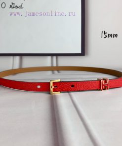 Herm è s Women's Needle Buckle Belt Imported Head Layer Leather Red Palm Pattern Surface wit ts36uz6j