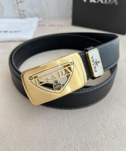 Prada PRADA Belt Automatic BeltAutomatic belt, classic hollow pure steel material automatic smm7w5cr