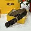 FENDI's dual ring front and back waist belt with FF nail buckle, brown Cuoio Romano leather 7pghcsxi