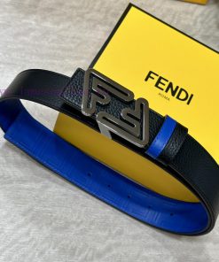 FENDL 40MM wide double-sided original calf leather with a single ruthenium palladium plated o6g45ol0