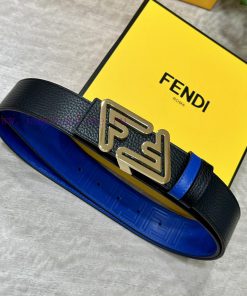 FENDL 40MM wide double-sided original calf leather with a single ruthenium palladium plated ehgpaie2