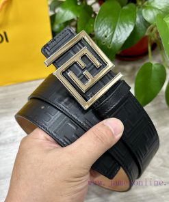 FENDL 38mm wide double-sided original calf leather with a single ruthenium palladium plated g4j05chc