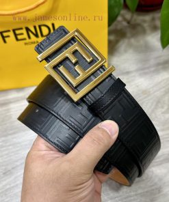 FENDL 38mm wide double-sided original calf leather with a single ruthenium palladium plated 5hex4aai