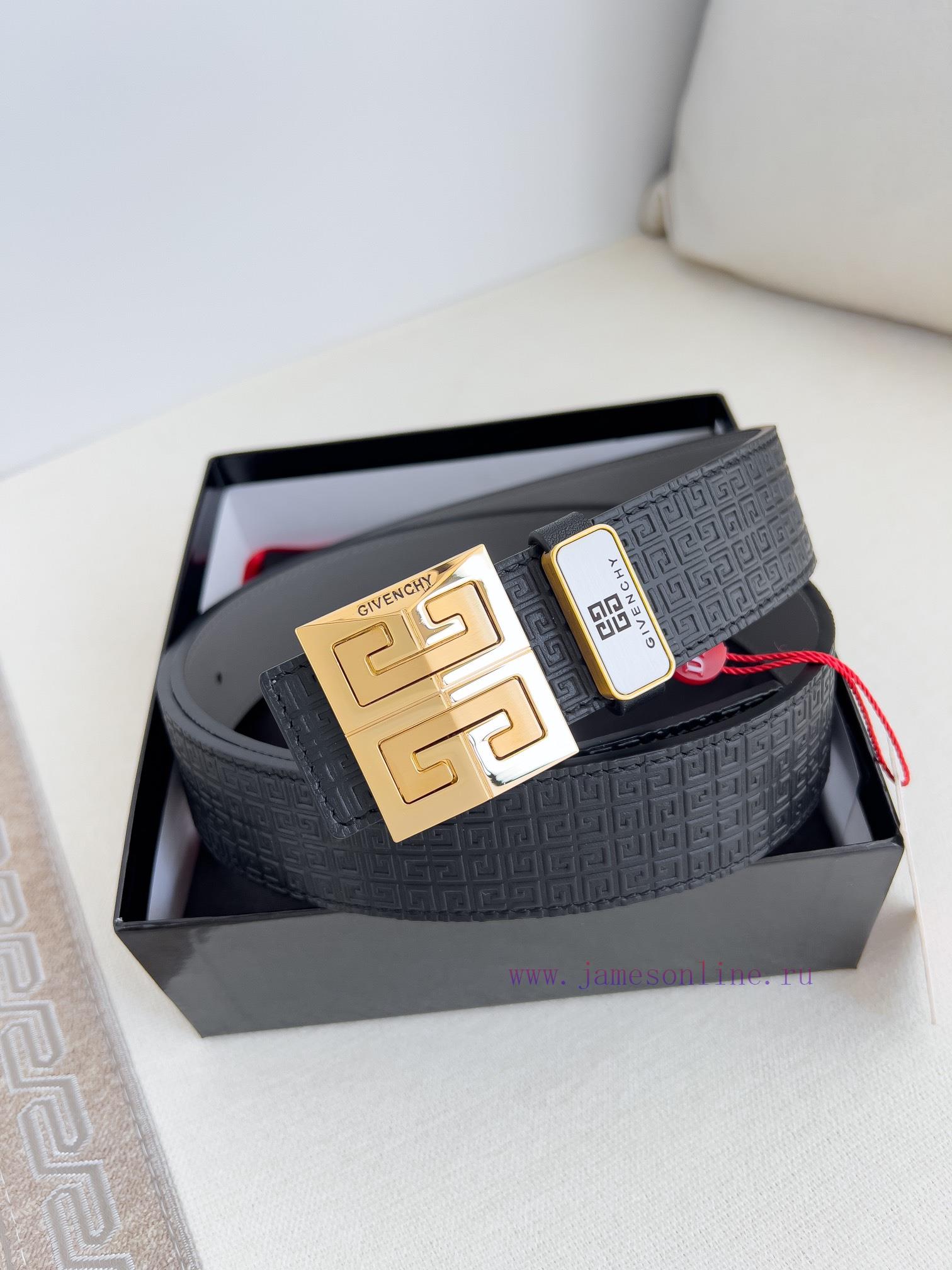 Givenchy GIVENCHY Belt ️ BeltHanging buckle, pure steel material buckle head, double-sided c xluc503s - Image 2