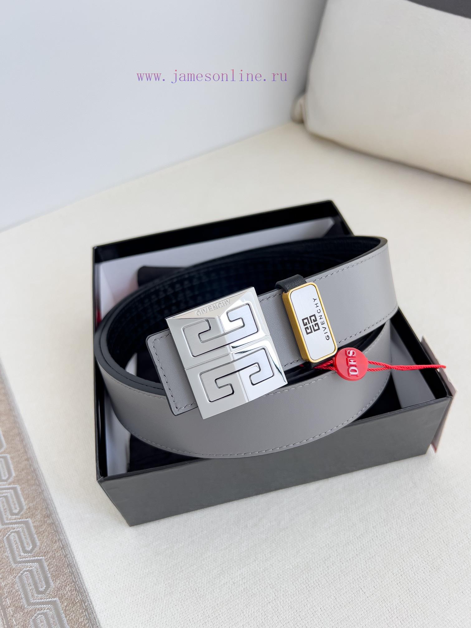 Givenchy GIVENCHY Belt ️ BeltHanging buckle, pure steel material buckle head, double-sided c xluc503s - Image 3