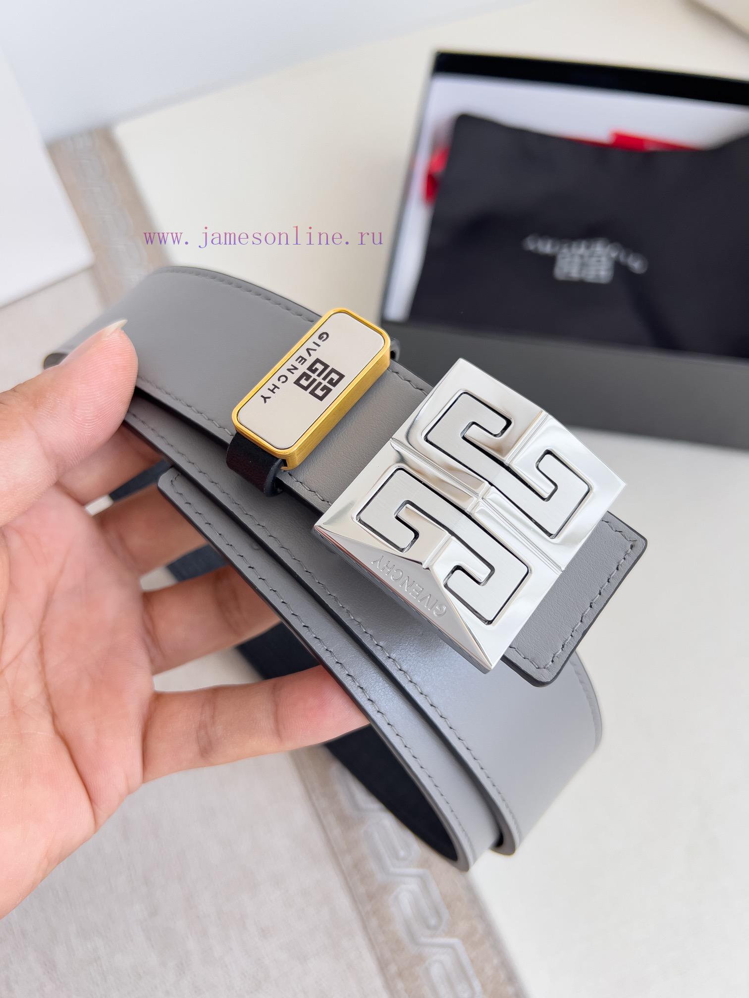 Givenchy GIVENCHY Belt ️ BeltHanging buckle, pure steel material buckle head, double-sided c xluc503s - Image 4