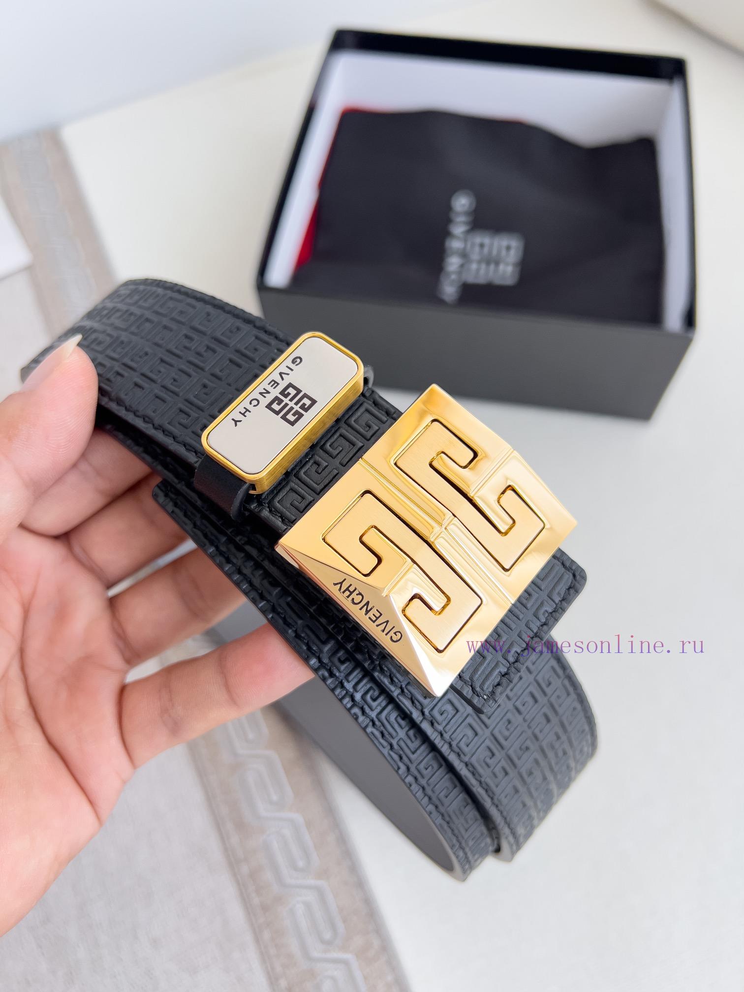 Givenchy GIVENCHY Belt ️ BeltHanging buckle, pure steel material buckle head, double-sided c xluc503s - Image 5