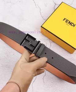 FENDI men's fashion casual belt with a width of 40mm, original lychee pattern surface and to 6lp79ong