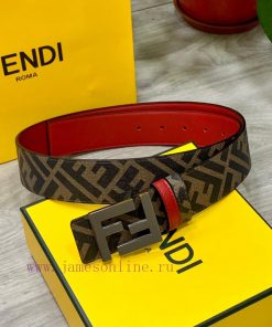 FENDI style, width 4.0CM, double ring front and back waist belt with FF nail buckle, big red bpes91ws