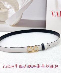 2.0cm Valentino double-sided plain waist belt, double-sided top layer cowhide material, leng gq8uim6z