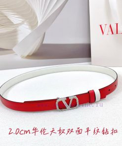 2.0cm Valentino double-sided plain waist belt, double-sided top layer cowhide material, leng a0cs4e9s