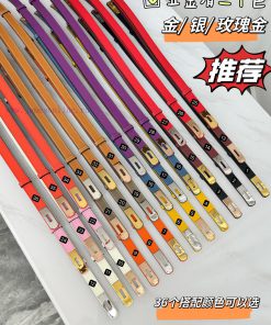 Hermes Women's BeltFull set of 1.8mm women's Kelly original imported leather K gold/platinum qorrp7iu