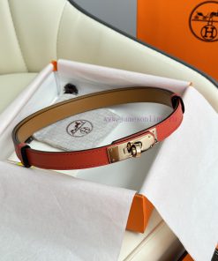 Hermes Women's BeltFull set of 1.8mm women's Kelly original imported leather K gold/platinum tfff2kvu